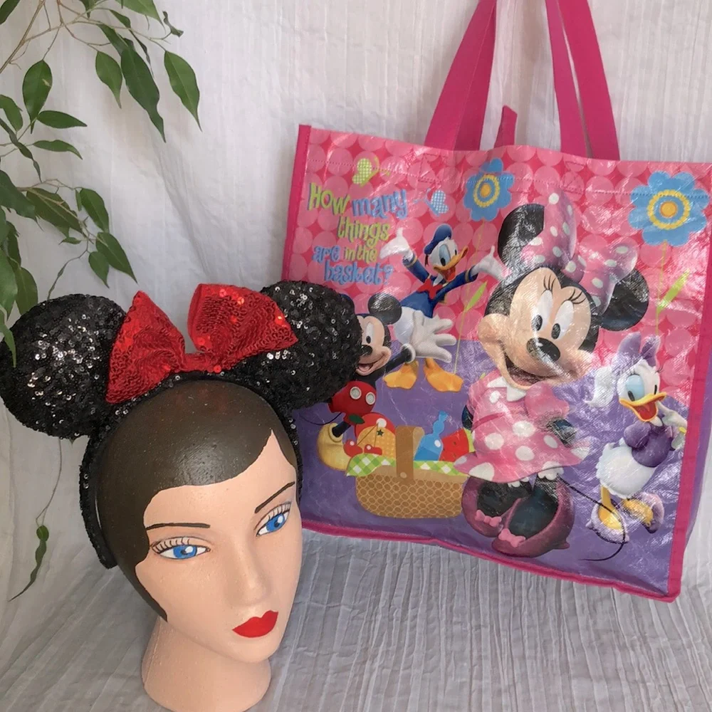 DISNEY MINNIE MOUSE ears Halloween costume from WDW & Halloween treat bag